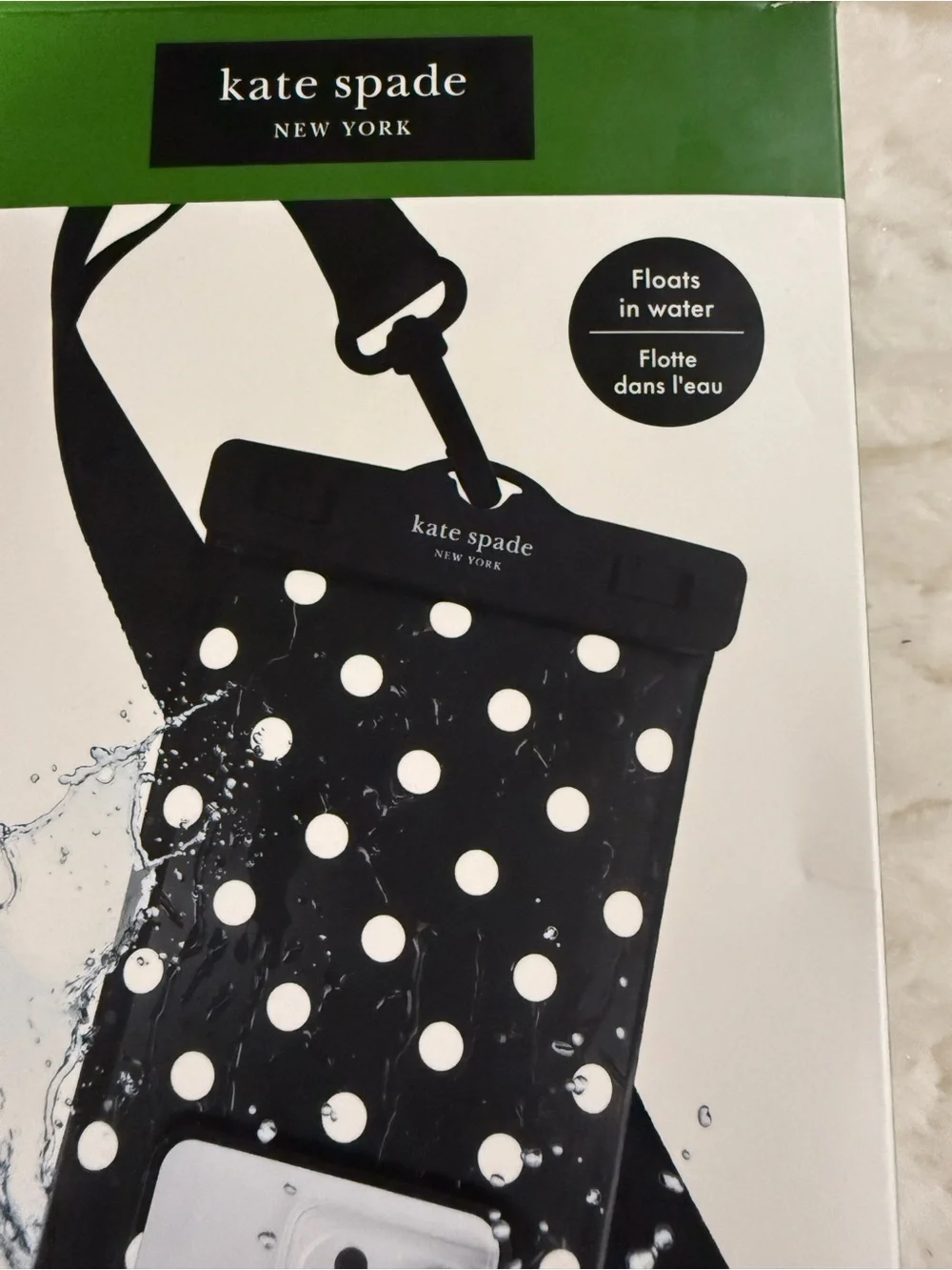 kate spade Black & White Polka Dot Waterproof Phone Pouch